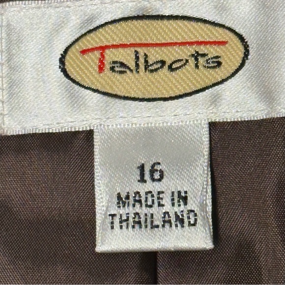 Talbots Houndtooth Brown Tan Red Plaid One Button 100% Wool Fall Jacket Blazer - Picture 11 of 14